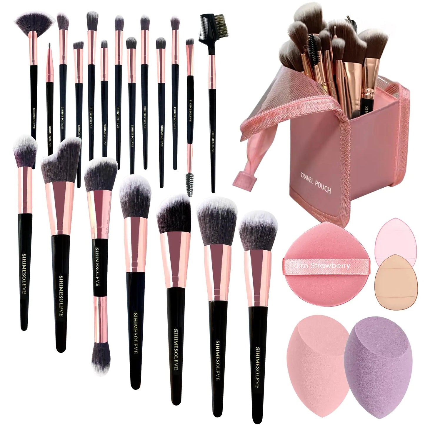 23 Pcs Makeup Brush And Sponge Kit